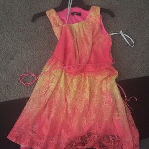 Yellow and pink dress